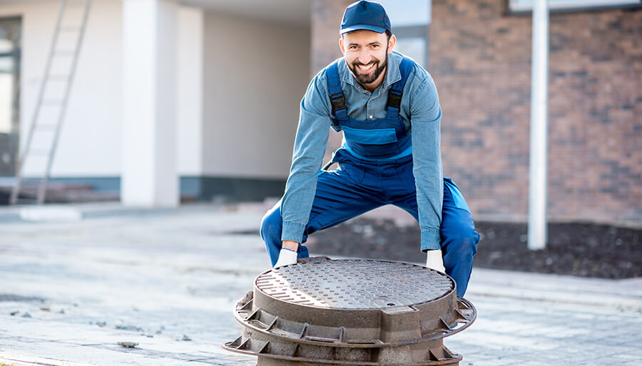 Plumber performing Sewer Repair Services